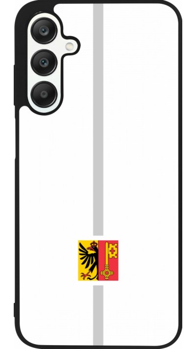 Coque Samsung Galaxy A25 - Silicone rigide noir Canton GE blanc