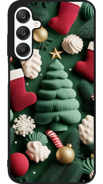 Coque Samsung Galaxy A25 - Silicone rigide noir Christmas 25 Christmas textiles