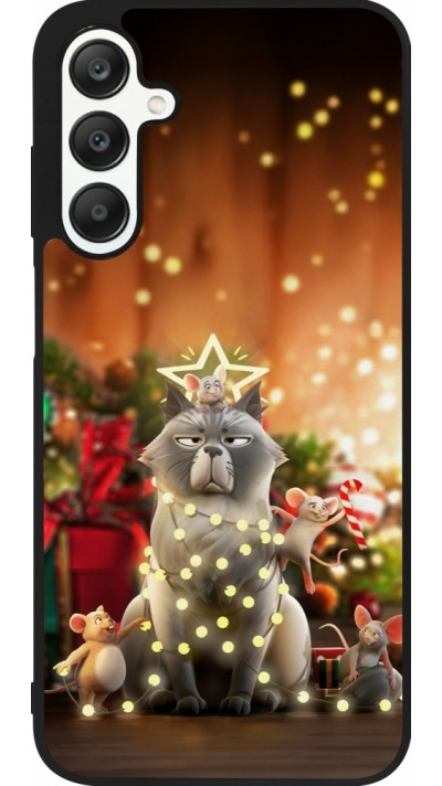 Coque Samsung Galaxy A25 - Silicone rigide noir Christmas 25 Xmas Cat