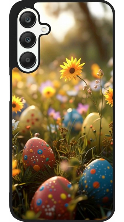 Coque Samsung Galaxy A25 - Silicone rigide noir Easter 2026 Decorated eggs