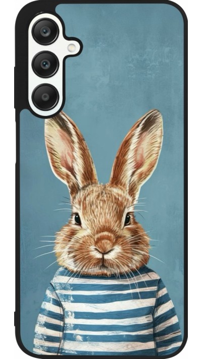 Coque Samsung Galaxy A25 - Silicone rigide noir Easter 2026 Rabbit navy