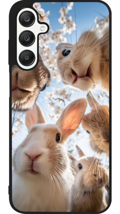 Coque Samsung Galaxy A25 - Silicone rigide noir Easter 2026 Rabbits