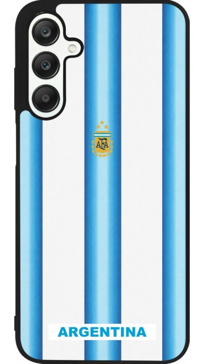 Coque Samsung Galaxy A25 - Silicone rigide noir Maillot de football Argentine 2026 personnalisable