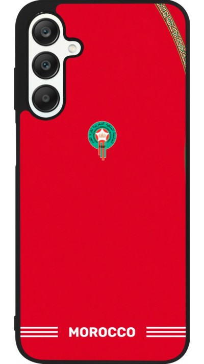Coque Samsung Galaxy A25 - Silicone rigide noir Maillot de football Maroc 2026 personnalisable