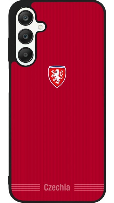 Coque Samsung Galaxy A25 - Silicone rigide noir Maillot de football Répuplique Tchèque 2026 personnalisable