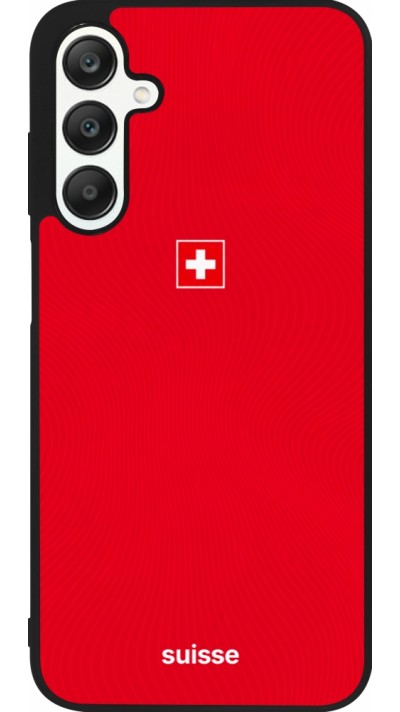 Coque Samsung Galaxy A25 - Silicone rigide noir Maillot de football Suisse 2026 personnalisable