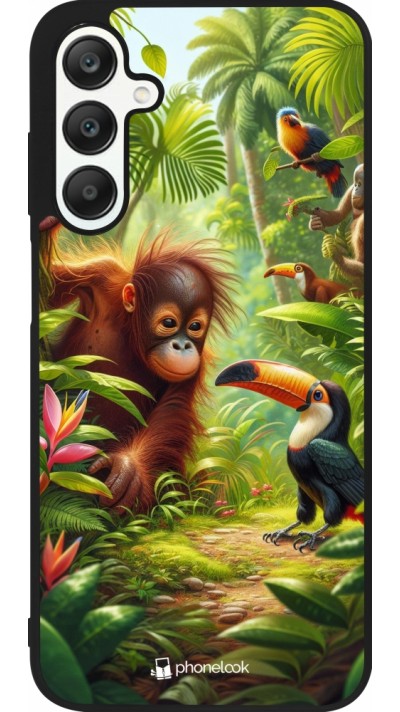 Samsung Galaxy A25 Case Hülle - Silikon schwarz Tropischer Dschungel Tayrona