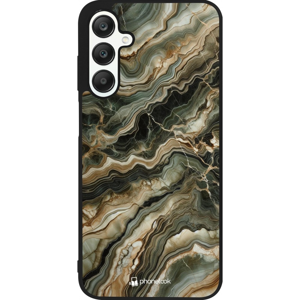 Samsung Galaxy A25 Case Hülle - Silikon schwarz Oliv Marmor