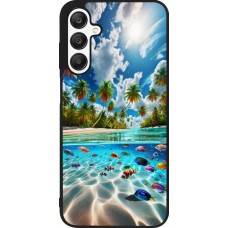 Coque Samsung Galaxy A25 - Silicone rigide noir Plage Paradis