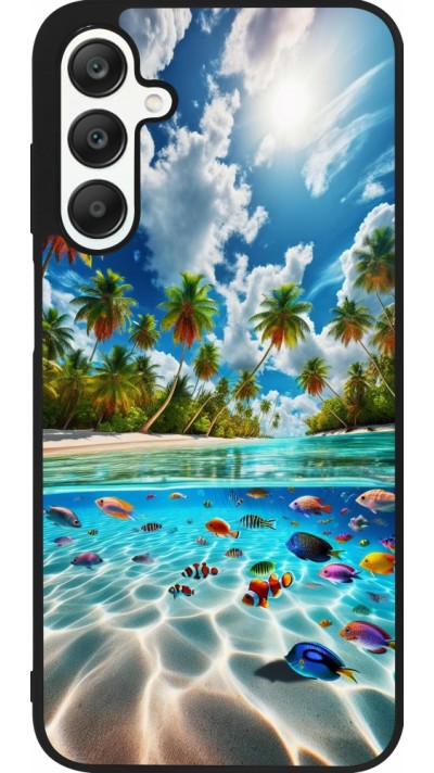 Coque Samsung Galaxy A25 - Silicone rigide noir Plage Paradis