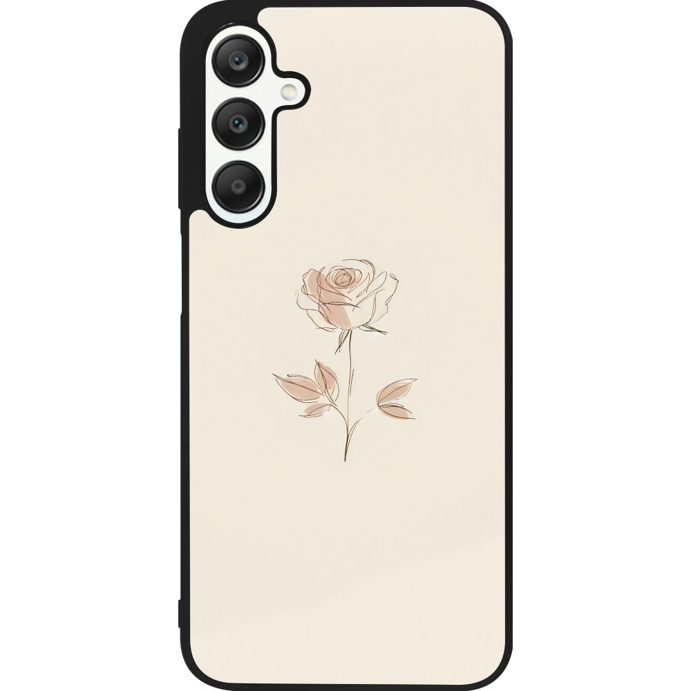 Coque Samsung Galaxy A25 - Silicone rigide noir Sable Rose Minimaliste