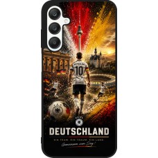 Coque Samsung Galaxy A25 - Silicone rigide noir Football Allemagne splash 2026