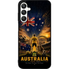 Coque Samsung Galaxy A25 - Silicone rigide noir Football Australie splash 2026