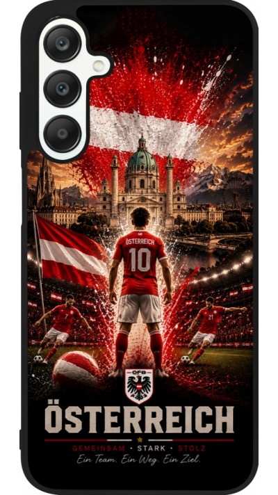 Coque Samsung Galaxy A25 - Silicone rigide noir Football Autriche splash 2026