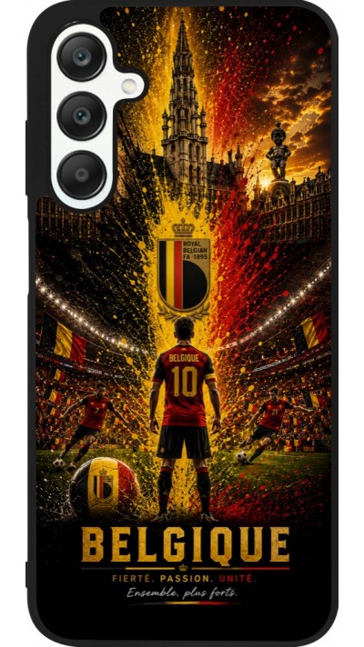 Coque Samsung Galaxy A25 - Silicone rigide noir Football Belgique splash 2026