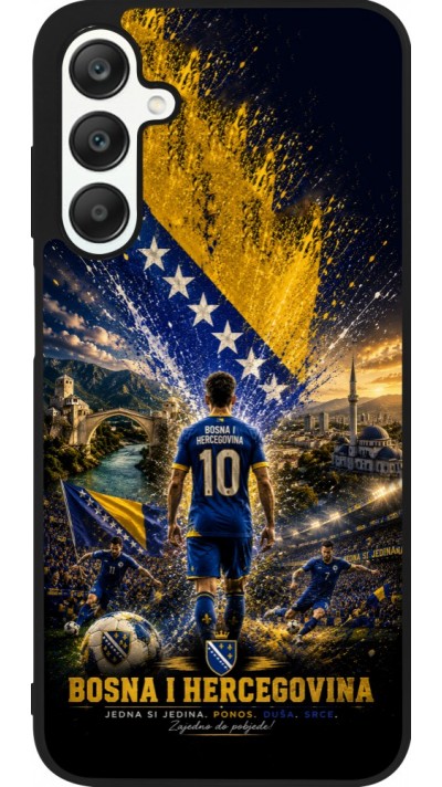 Coque Samsung Galaxy A25 - Silicone rigide noir Football Bosnie-Herzégovine splash 2026