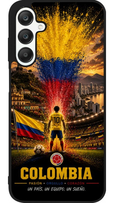 Coque Samsung Galaxy A25 - Silicone rigide noir Football Colombie splash 2026