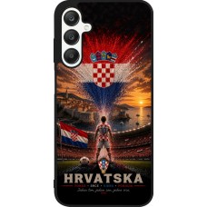 Coque Samsung Galaxy A25 - Silicone rigide noir Football Croatie splash 2026