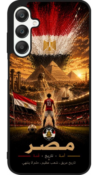 Coque Samsung Galaxy A25 - Silicone rigide noir Football Égypte splash 2026