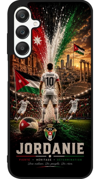 Coque Samsung Galaxy A25 - Silicone rigide noir Football Jordanie splash 2026