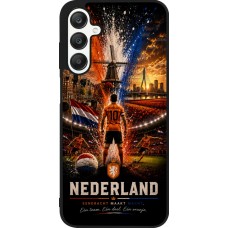 Coque Samsung Galaxy A25 - Silicone rigide noir Football Pays-Bas splash 2026