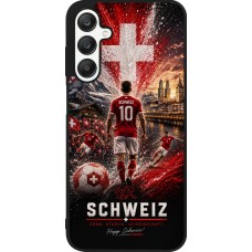 Coque Samsung Galaxy A25 - Silicone rigide noir Football Schweiz splash 2026