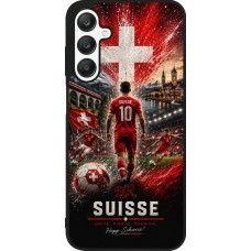Coque Samsung Galaxy A25 - Silicone rigide noir Football Suisse splash 2026