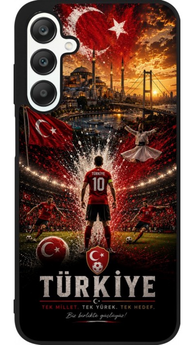 Coque Samsung Galaxy A25 - Silicone rigide noir Football Turquie splash 2026