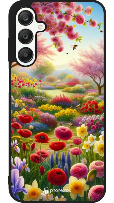 Coque Samsung Galaxy A25 - Silicone rigide noir Spring 25 Bouquet printemps