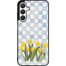 Coque Samsung Galaxy A25 - Silicone rigide noir Blue vichy tulips Spring 2026
