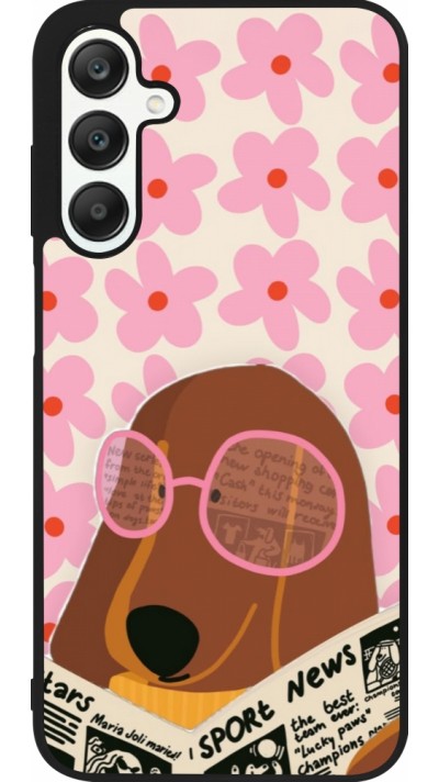Coque Samsung Galaxy A25 - Silicone rigide noir Dog with newspaper 2026