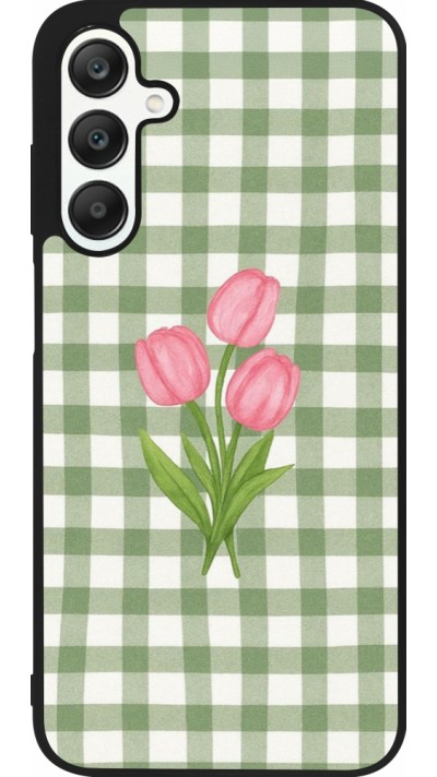 Coque Samsung Galaxy A25 - Silicone rigide noir Green vichy tulips 2026