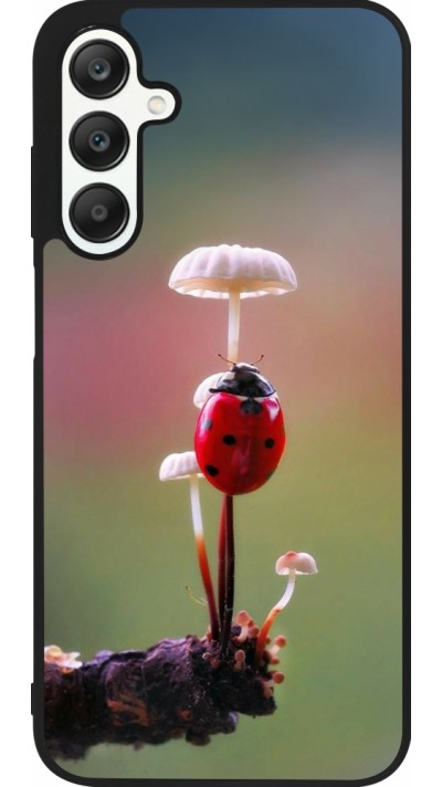 Coque Samsung Galaxy A25 - Silicone rigide noir Ladybird on a mushroom 2026