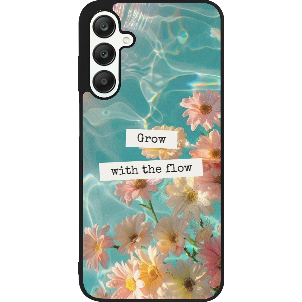 Coque Samsung Galaxy A25 - Silicone rigide noir Summer 2025 Grow with the flow