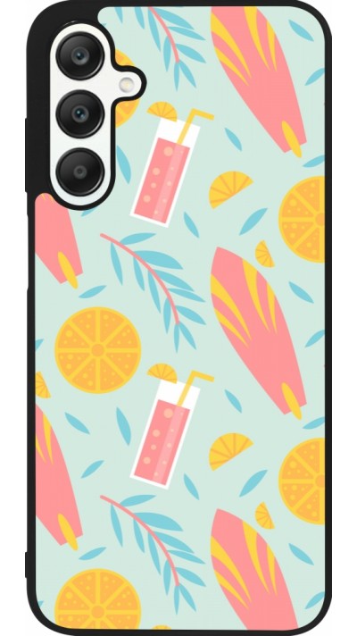 Coque Samsung Galaxy A25 - Silicone rigide noir Summer 2025 Pattern citron