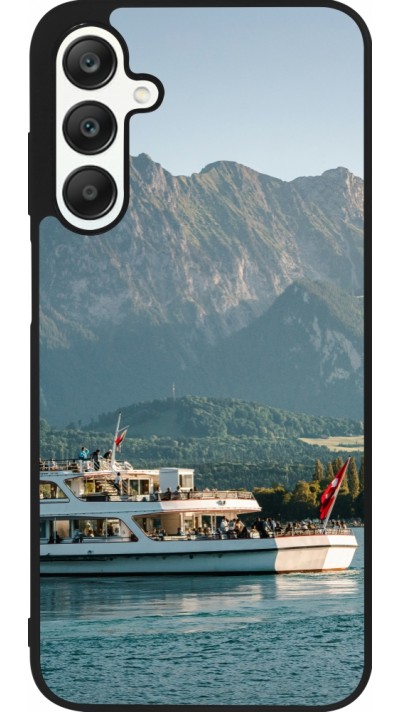 Samsung Galaxy A25 Case Hülle - Silikon schwarz  Nationalfeiertag Schweiz Bateau Leman
