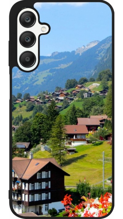Samsung Galaxy A25 Case Hülle - Silikon schwarz  Nationalfeiertag Schweiz Landschaft
