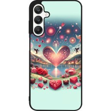 Coque Samsung Galaxy A25 - Silicone rigide noir Valentine 2025 Chic