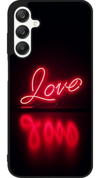 Coque Samsung Galaxy A25 - Silicone rigide noir Valentine 2025 Neon Love
