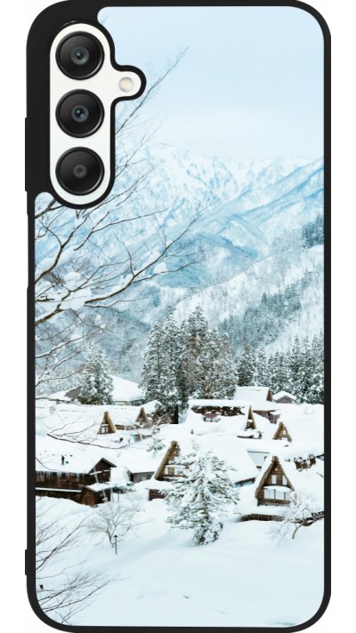Coque Samsung Galaxy A25 - Silicone rigide noir Winter 25 Winter snowy landscape