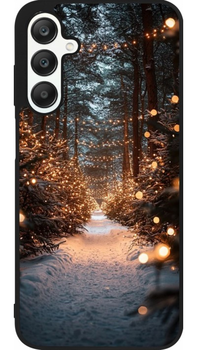 Coque Samsung Galaxy A25 - Silicone rigide noir Winter 25 Winter snowy road