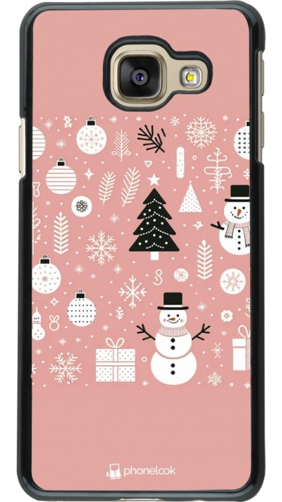 Coque Samsung Galaxy A3 (2016) - Noël 2024 Rose Snowman Christmas