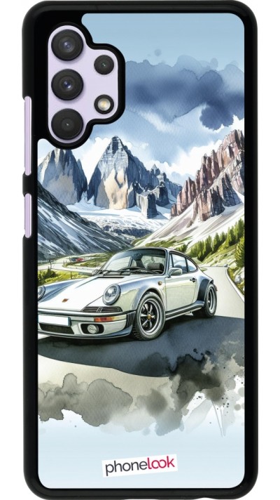 Coque Samsung Galaxy A32 - Porsche 911 Mountain Watercolor