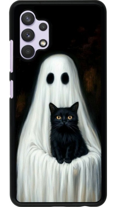 Coque Samsung Galaxy A32 - Halloween 2025 Ghost with black cat