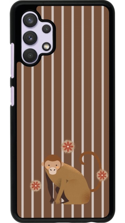 Samsung Galaxy A32 Case Hülle - Monkey with stripes