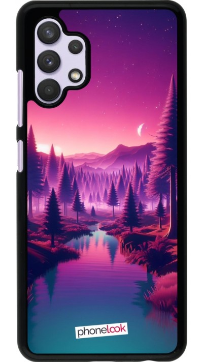 Coque Samsung Galaxy A32 - Paysage Violet-Rose