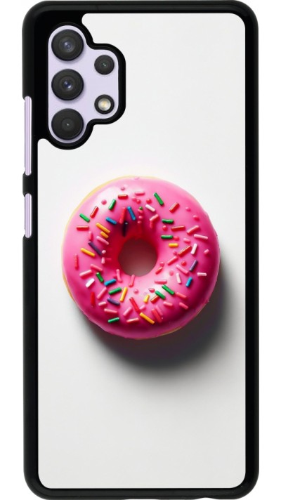 Coque Samsung Galaxy A32 - Weißer Hintergrund, pinker Donut