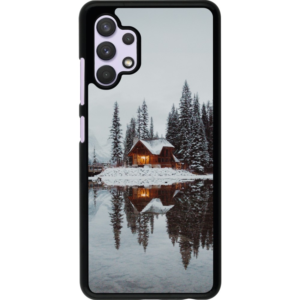 Coque Samsung Galaxy A32 - Winter 25 Winter house forest afternoon