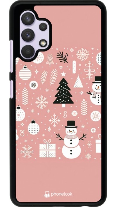 Samsung Galaxy A32 Case Hülle - Weihnachten 2024 Rose Schneemann Weihnachten