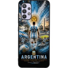 Coque Samsung Galaxy A32 - Silicone rigide noir Football Argentine splash 2026